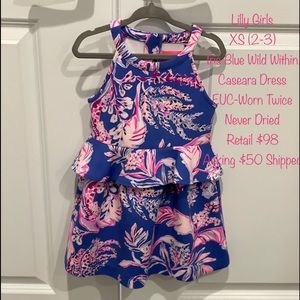Lilly Pulitzer Girls Caesara Dress size XS EUC